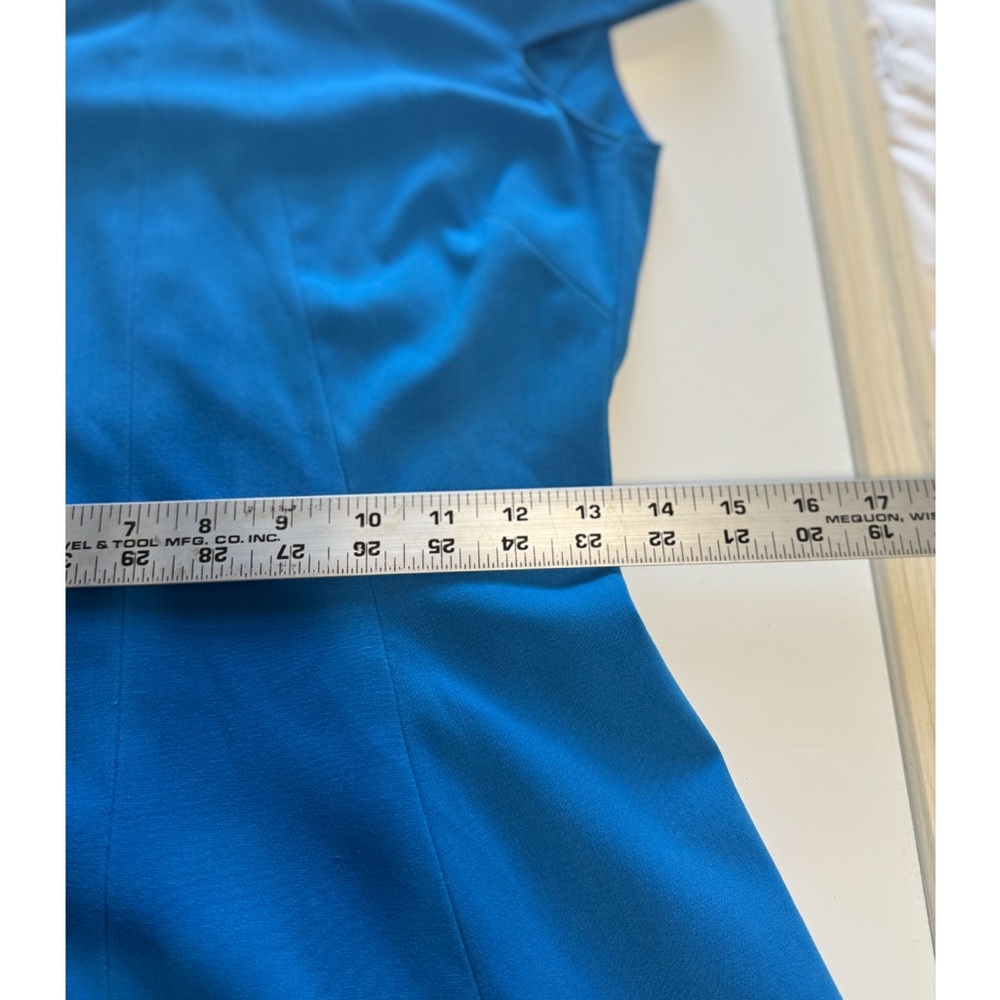 Tahari Arthur S. Levine Blue Cap Sleeve Fit & Flare Dress - Size 2 - Picture 10 of 11
